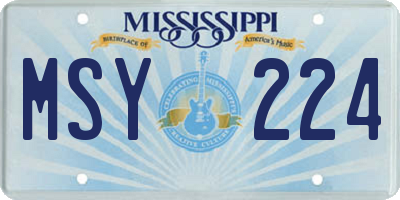 MS license plate MSY224