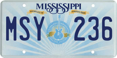 MS license plate MSY236