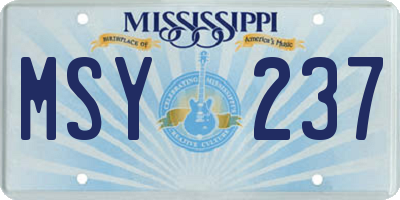 MS license plate MSY237