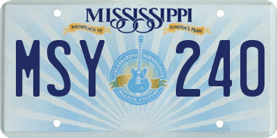 MS license plate MSY240
