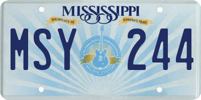 MS license plate MSY244