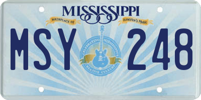 MS license plate MSY248