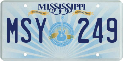 MS license plate MSY249
