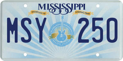 MS license plate MSY250