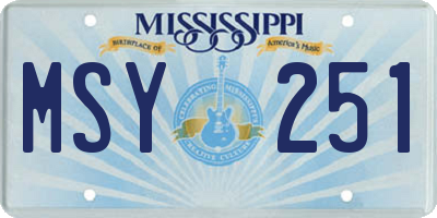 MS license plate MSY251
