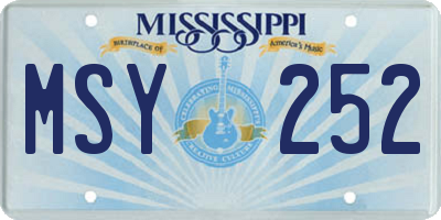 MS license plate MSY252