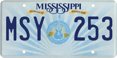 MS license plate MSY253