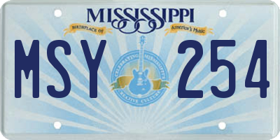 MS license plate MSY254