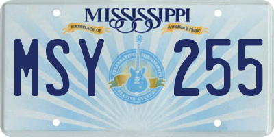 MS license plate MSY255