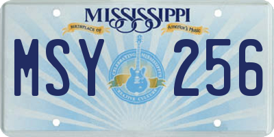 MS license plate MSY256