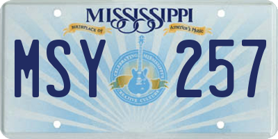 MS license plate MSY257