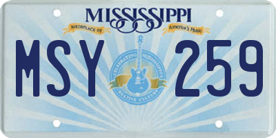 MS license plate MSY259