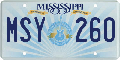 MS license plate MSY260