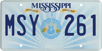 MS license plate MSY261