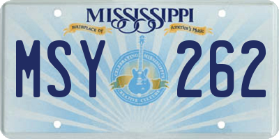 MS license plate MSY262
