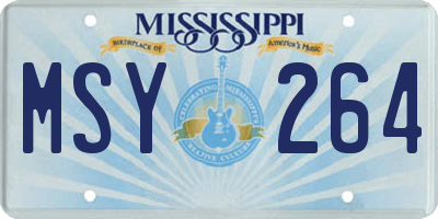 MS license plate MSY264