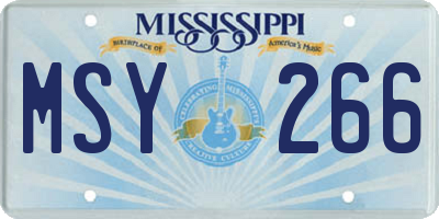MS license plate MSY266
