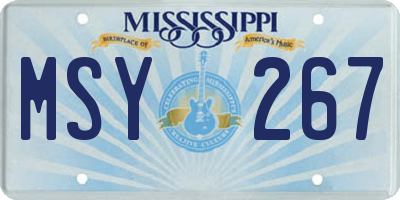 MS license plate MSY267
