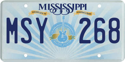 MS license plate MSY268