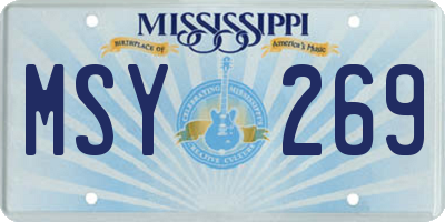 MS license plate MSY269