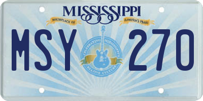 MS license plate MSY270