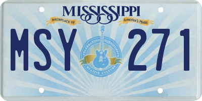 MS license plate MSY271