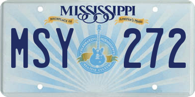 MS license plate MSY272