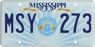 MS license plate MSY273