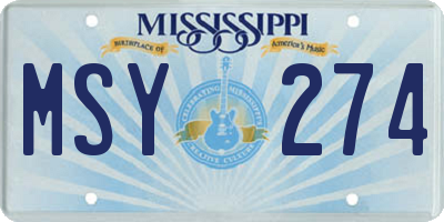MS license plate MSY274