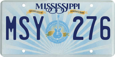 MS license plate MSY276