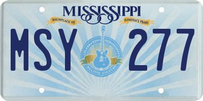 MS license plate MSY277