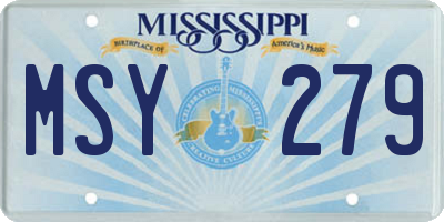 MS license plate MSY279
