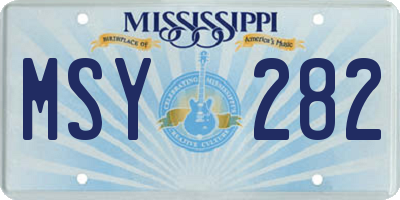 MS license plate MSY282