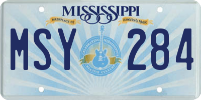 MS license plate MSY284