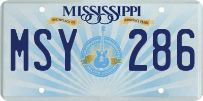 MS license plate MSY286