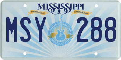 MS license plate MSY288