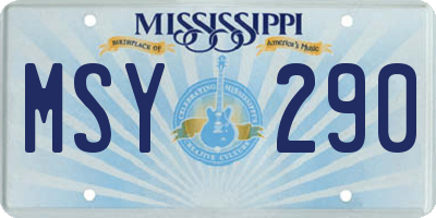 MS license plate MSY290