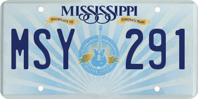 MS license plate MSY291