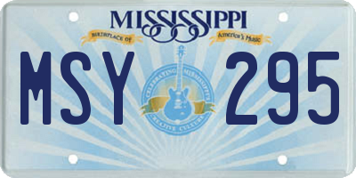 MS license plate MSY295