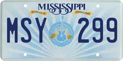 MS license plate MSY299