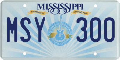 MS license plate MSY300