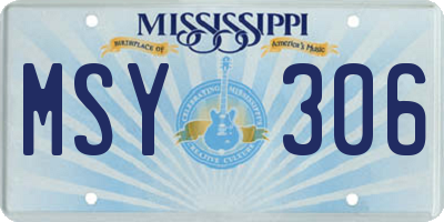 MS license plate MSY306