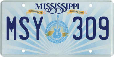 MS license plate MSY309