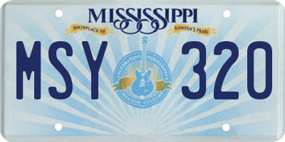 MS license plate MSY320