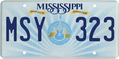 MS license plate MSY323