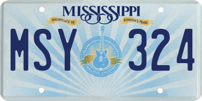 MS license plate MSY324
