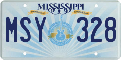 MS license plate MSY328
