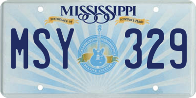 MS license plate MSY329