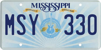 MS license plate MSY330