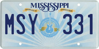 MS license plate MSY331